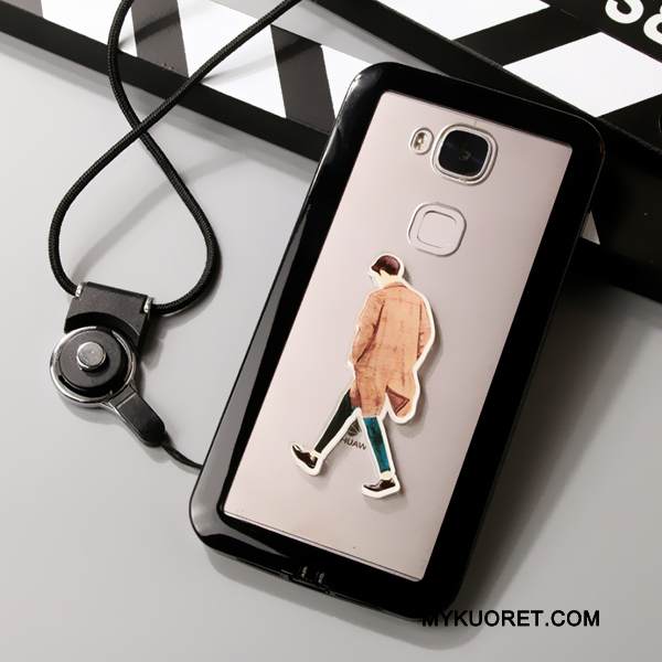 Kuori Huawei G7 Plus Suojaus Läpinäkyvä Musta, Kotelo Huawei G7 Plus Laukut Puhelimen Kuoret Ripustettavat Koristeet