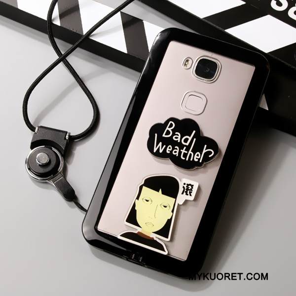 Kuori Huawei G7 Plus Suojaus Läpinäkyvä Musta, Kotelo Huawei G7 Plus Laukut Puhelimen Kuoret Ripustettavat Koristeet