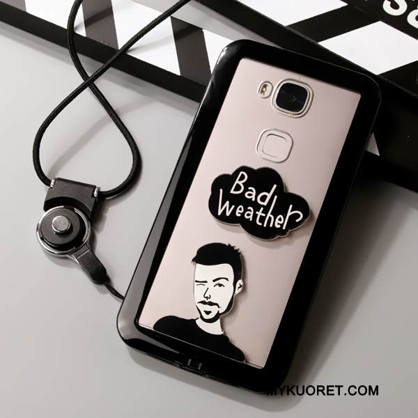 Kuori Huawei G7 Plus Suojaus Läpinäkyvä Musta, Kotelo Huawei G7 Plus Laukut Puhelimen Kuoret Ripustettavat Koristeet