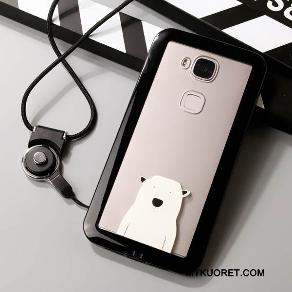 Kuori Huawei G7 Plus Suojaus Läpinäkyvä Musta, Kotelo Huawei G7 Plus Laukut Puhelimen Kuoret Ripustettavat Koristeet