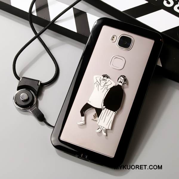 Kuori Huawei G7 Plus Suojaus Läpinäkyvä Musta, Kotelo Huawei G7 Plus Laukut Puhelimen Kuoret Ripustettavat Koristeet