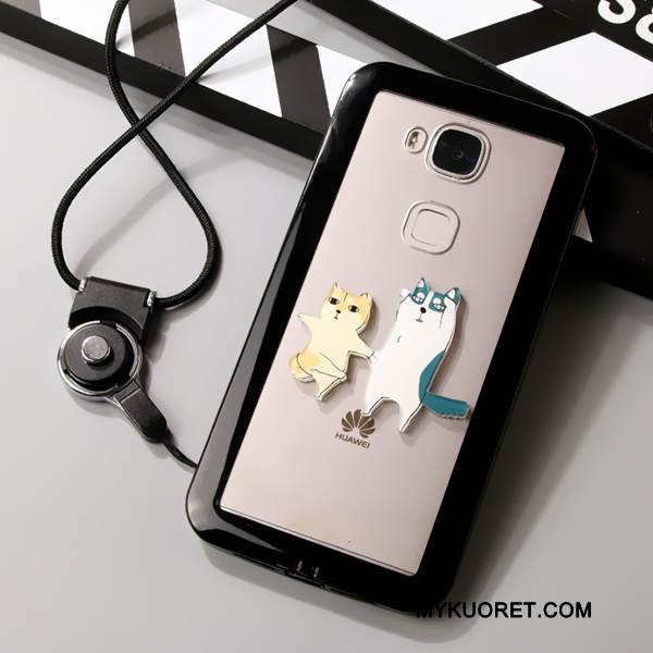 Kuori Huawei G7 Plus Suojaus Läpinäkyvä Musta, Kotelo Huawei G7 Plus Laukut Puhelimen Kuoret Ripustettavat Koristeet