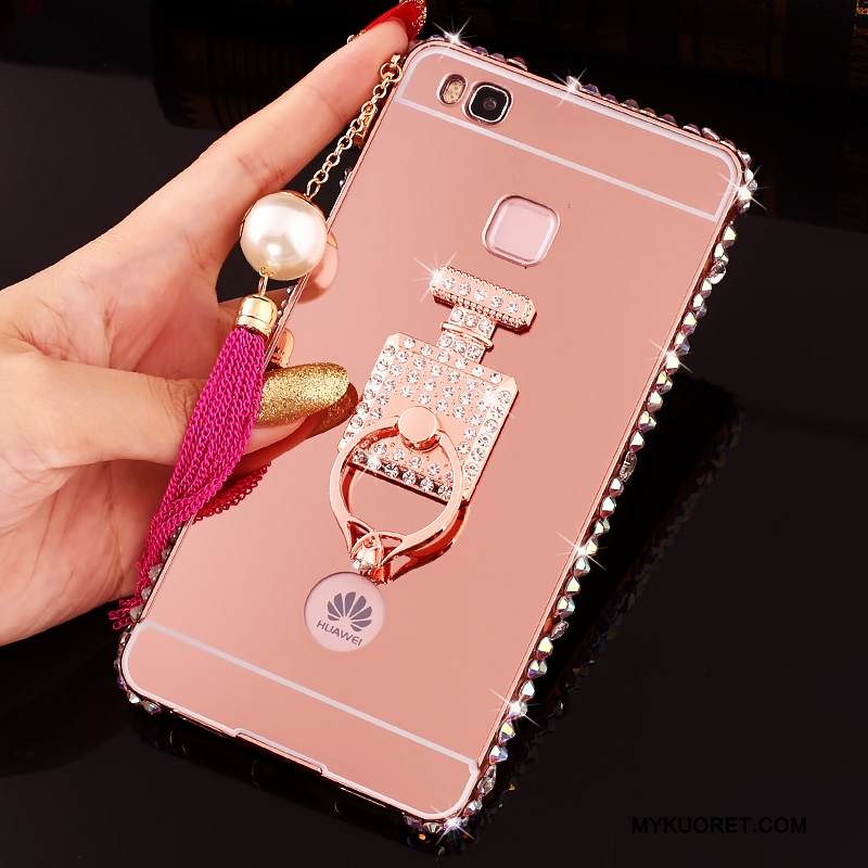 Kuori Huawei G9 Lite Rhinestone Inlay Puhelimen Kuoret Hopea, Kotelo Huawei G9 Lite Metalli Kehys Kova