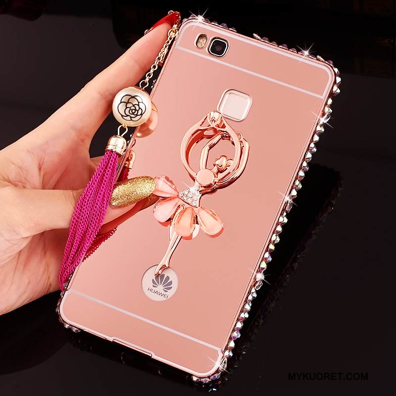 Kuori Huawei G9 Lite Rhinestone Inlay Puhelimen Kuoret Hopea, Kotelo Huawei G9 Lite Metalli Kehys Kova