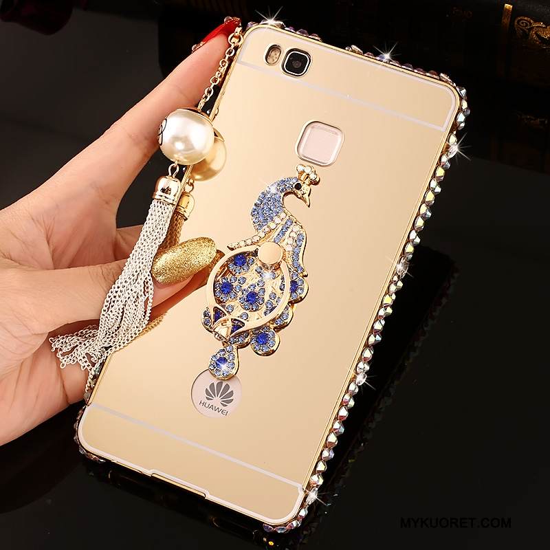 Kuori Huawei G9 Lite Rhinestone Inlay Puhelimen Kuoret Hopea, Kotelo Huawei G9 Lite Metalli Kehys Kova