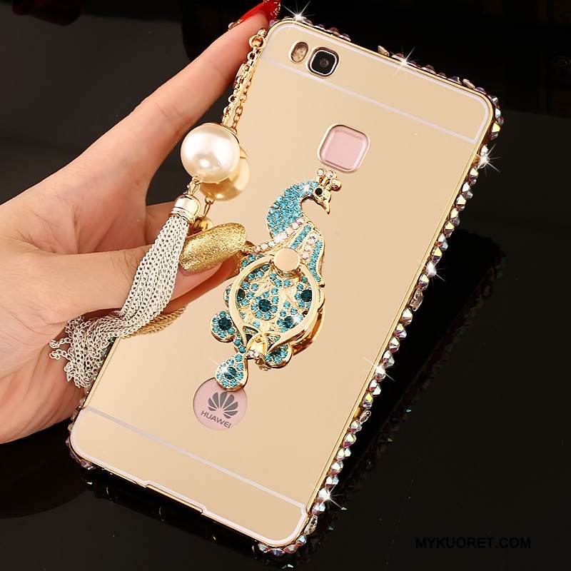 Kuori Huawei G9 Lite Rhinestone Inlay Puhelimen Kuoret Hopea, Kotelo Huawei G9 Lite Metalli Kehys Kova