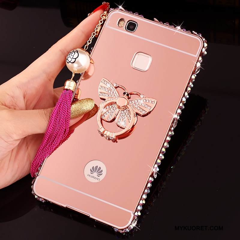 Kuori Huawei G9 Lite Rhinestone Inlay Puhelimen Kuoret Hopea, Kotelo Huawei G9 Lite Metalli Kehys Kova