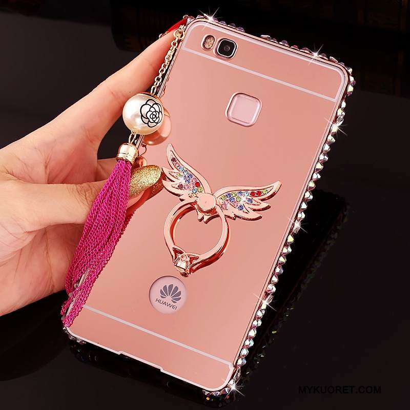 Kuori Huawei G9 Lite Rhinestone Inlay Puhelimen Kuoret Hopea, Kotelo Huawei G9 Lite Metalli Kehys Kova