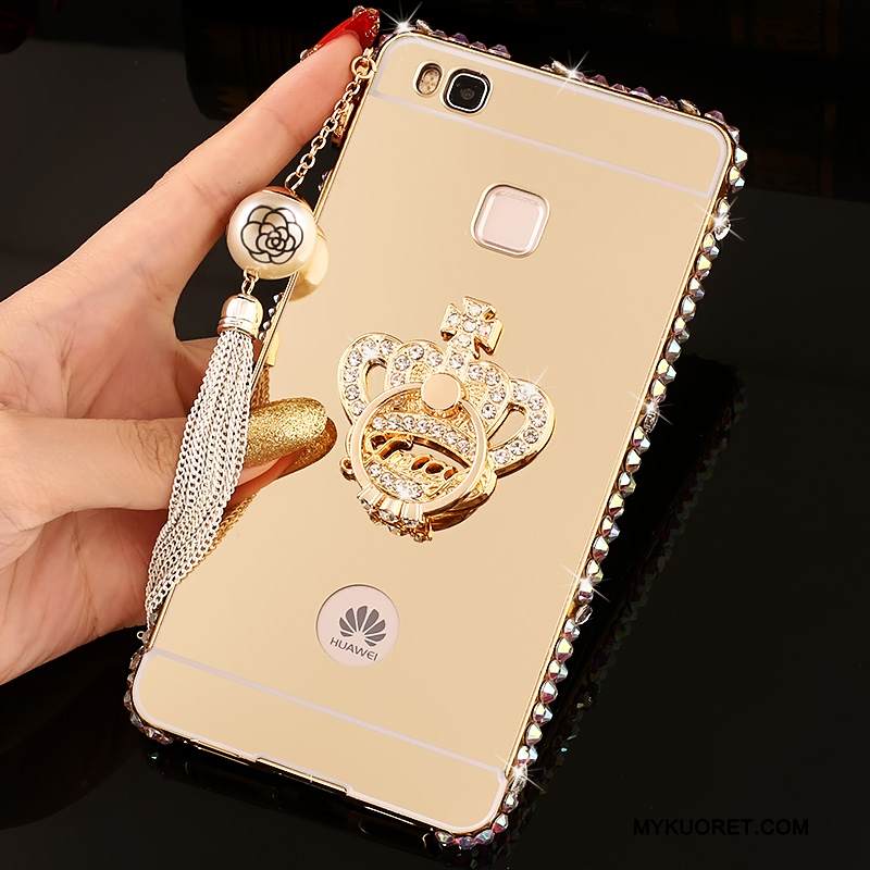 Kuori Huawei G9 Lite Rhinestone Inlay Puhelimen Kuoret Hopea, Kotelo Huawei G9 Lite Metalli Kehys Kova