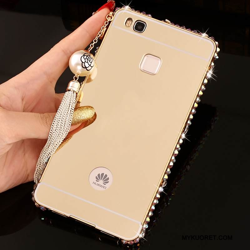 Kuori Huawei G9 Lite Rhinestone Inlay Puhelimen Kuoret Hopea, Kotelo Huawei G9 Lite Metalli Kehys Kova