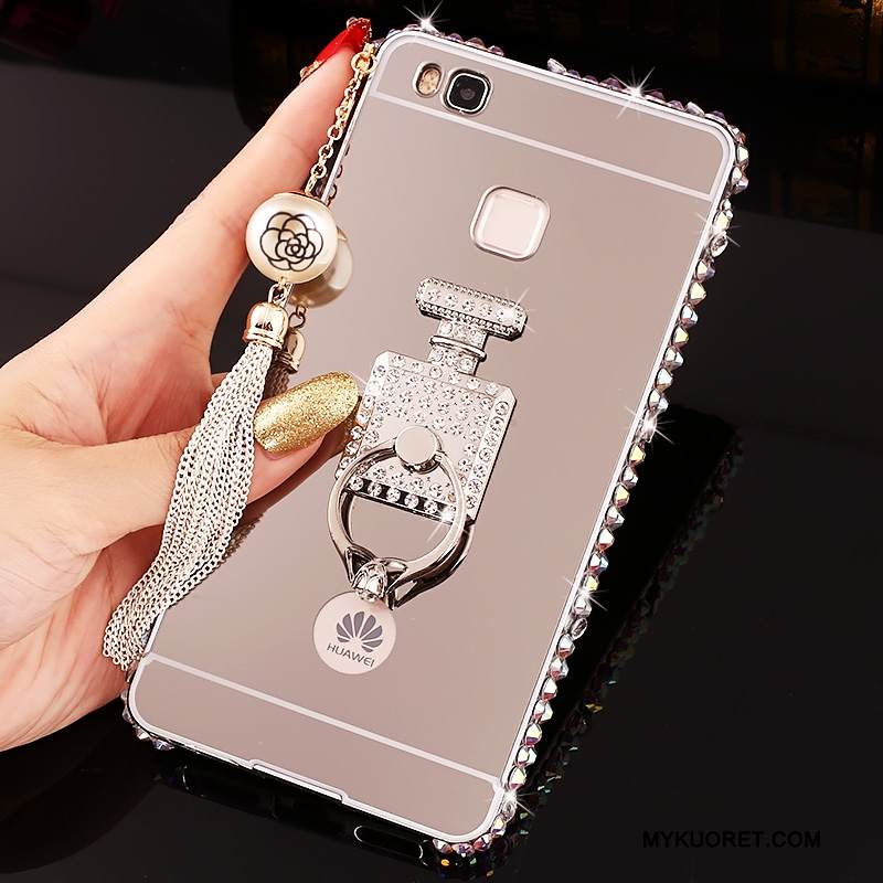 Kuori Huawei G9 Lite Rhinestone Inlay Puhelimen Kuoret Hopea, Kotelo Huawei G9 Lite Metalli Kehys Kova