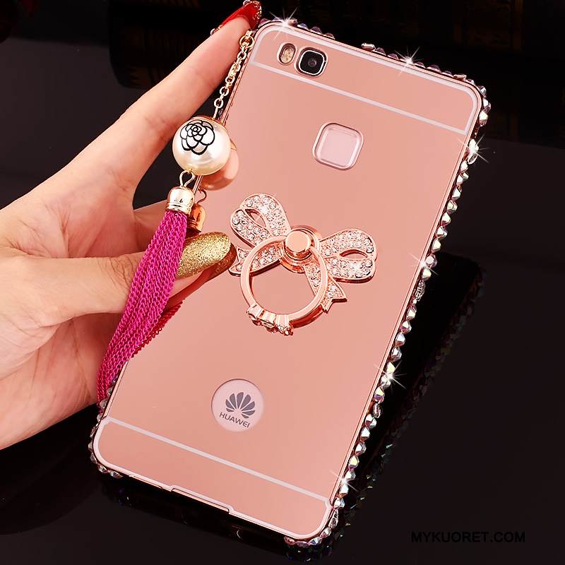 Kuori Huawei G9 Lite Rhinestone Inlay Puhelimen Kuoret Hopea, Kotelo Huawei G9 Lite Metalli Kehys Kova