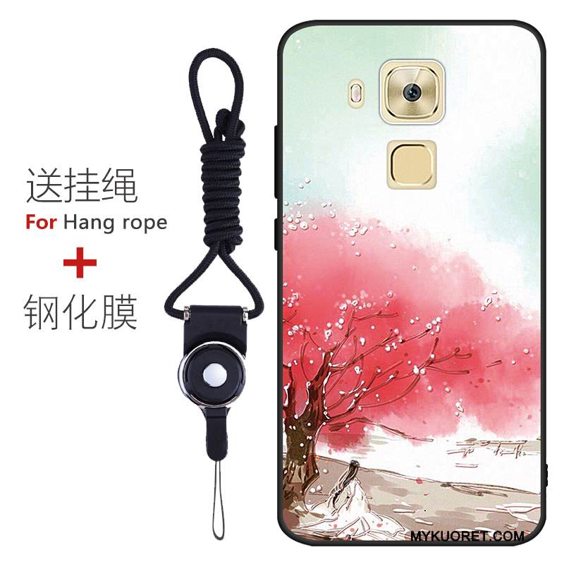 Kuori Huawei G9 Plus Laukut Pesty Suede Puhelimen Kuoret, Kotelo Huawei G9 Plus Pehmeä Neste Murtumaton Punainen