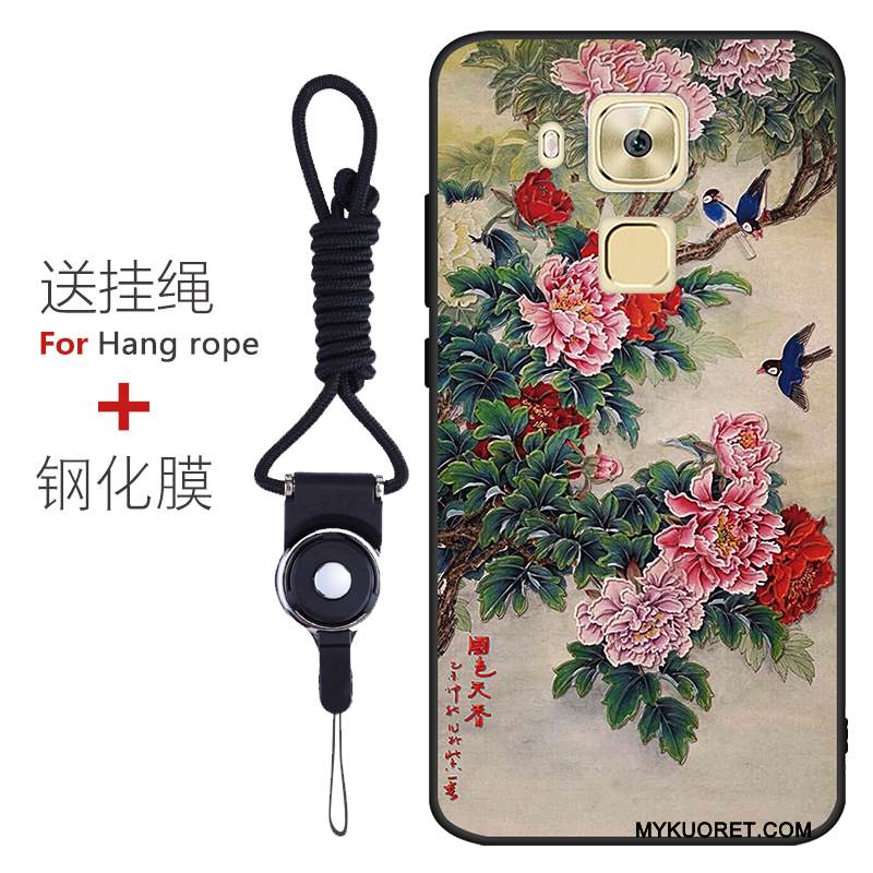 Kuori Huawei G9 Plus Laukut Pesty Suede Puhelimen Kuoret, Kotelo Huawei G9 Plus Pehmeä Neste Murtumaton Punainen