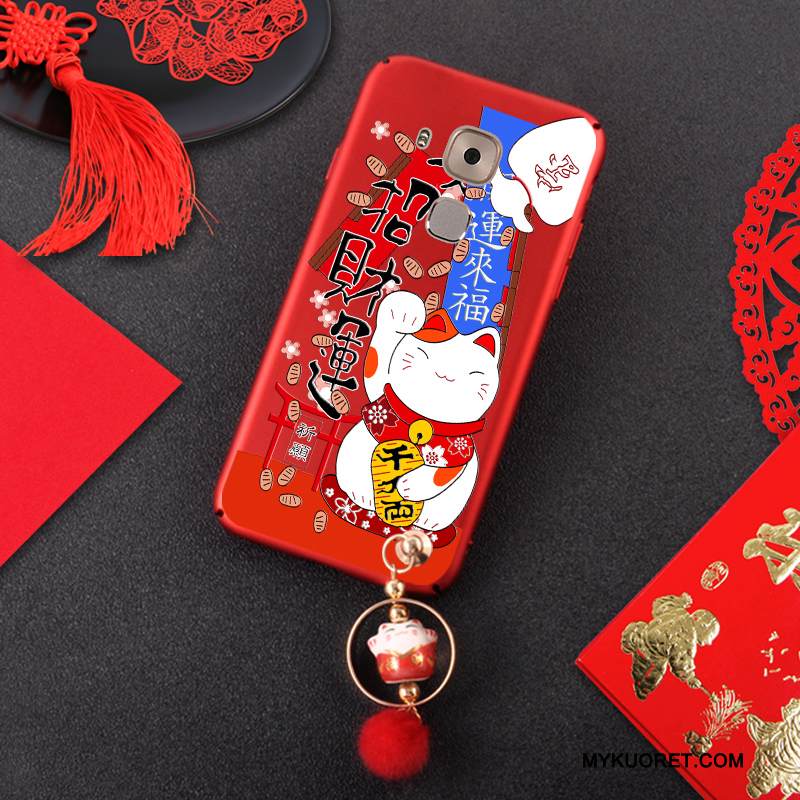 Kuori Huawei G9 Plus Laukut Pesty Suede Ripustettavat Koristeet, Kotelo Huawei G9 Plus Kissa Puhelimen Kuoret