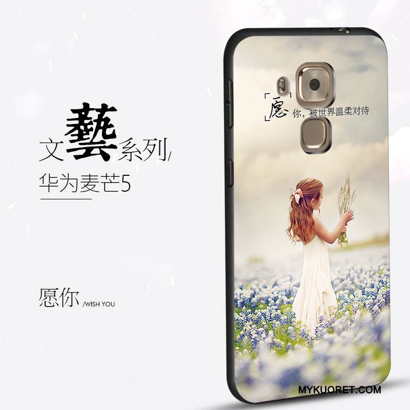 Kuori Huawei G9 Plus Luova Trendi Musta, Kotelo Huawei G9 Plus Suojaus Murtumaton Ripustettavat Koristeet