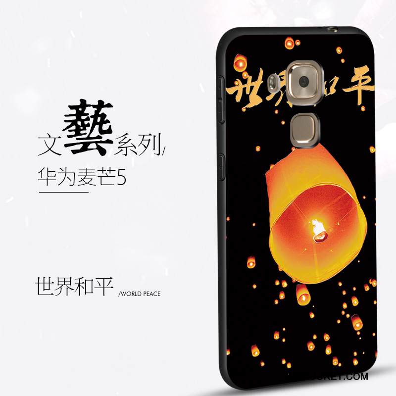 Kuori Huawei G9 Plus Luova Trendi Musta, Kotelo Huawei G9 Plus Suojaus Murtumaton Ripustettavat Koristeet