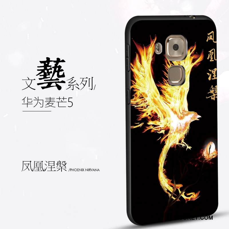 Kuori Huawei G9 Plus Luova Trendi Musta, Kotelo Huawei G9 Plus Suojaus Murtumaton Ripustettavat Koristeet