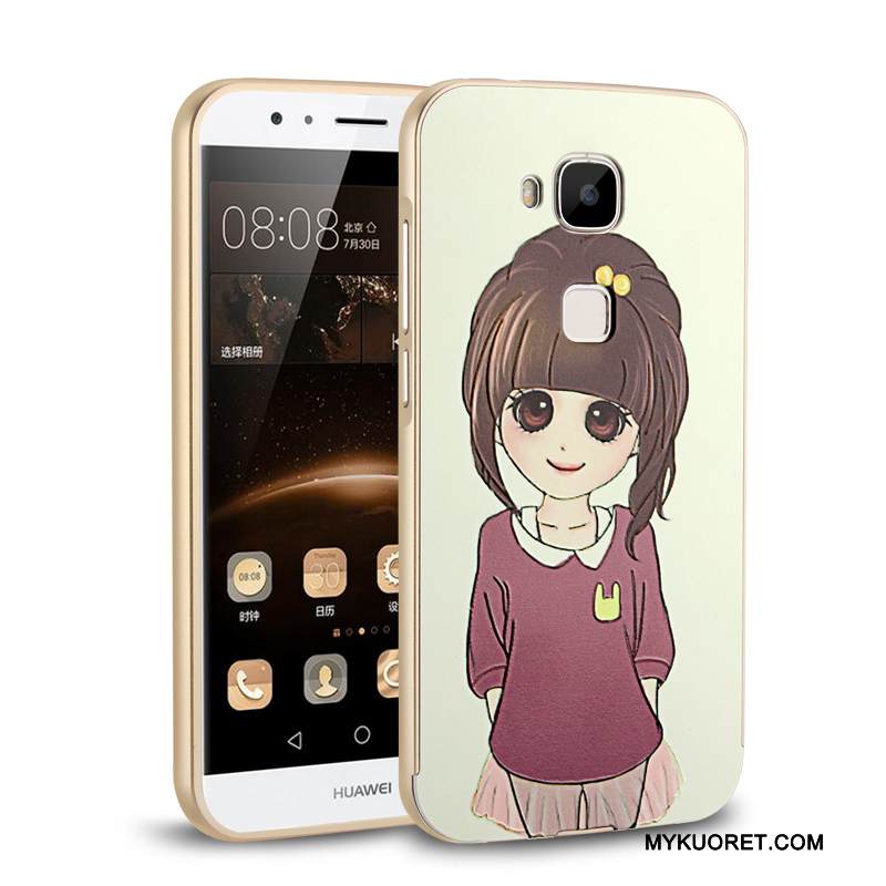 Kuori Huawei G9 Plus Metalli Musta Kehys, Kotelo Huawei G9 Plus Puhelimen Kuoret