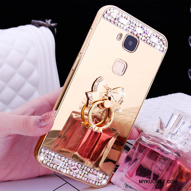 Kuori Huawei G9 Plus Metalli Pinkki Kehys, Kotelo Huawei G9 Plus Kulta