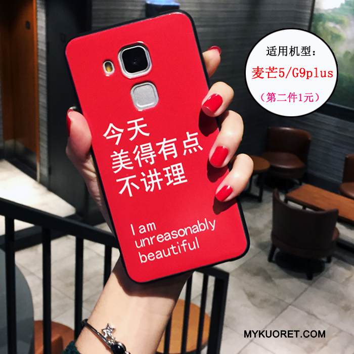 Kuori Huawei G9 Plus Pehmeä Neste Puhelimen Kuoret Trendi, Kotelo Huawei G9 Plus Silikoni Musta Persoonallisuus