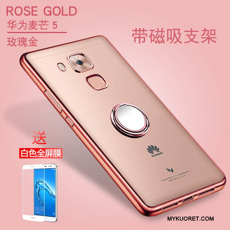 Kuori Huawei G9 Plus Pehmeä Neste Uusi Kulta, Kotelo Huawei G9 Plus Suojaus Läpinäkyvä Rengas