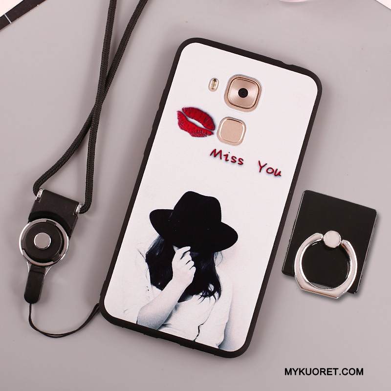 Kuori Huawei G9 Plus Pehmeä Neste Valkoinen Puhelimen Kuoret, Kotelo Huawei G9 Plus Silikoni Ripustettavat Koristeet