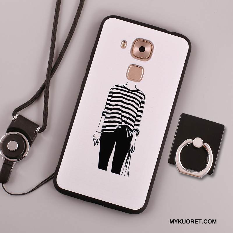 Kuori Huawei G9 Plus Pehmeä Neste Valkoinen Puhelimen Kuoret, Kotelo Huawei G9 Plus Silikoni Ripustettavat Koristeet