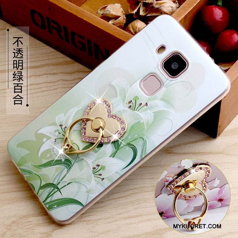 Kuori Huawei G9 Plus Silikoni Läpinäkyvä Rengas, Kotelo Huawei G9 Plus Kohokuviointi Puhelimen Kuoret Keltainen