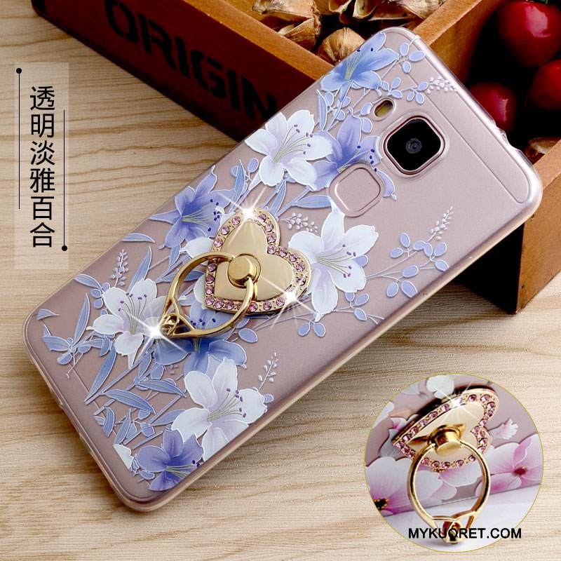 Kuori Huawei G9 Plus Silikoni Läpinäkyvä Rengas, Kotelo Huawei G9 Plus Kohokuviointi Puhelimen Kuoret Keltainen