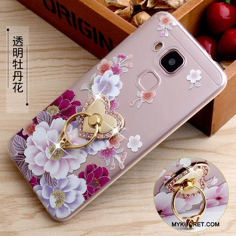 Kuori Huawei G9 Plus Silikoni Läpinäkyvä Rengas, Kotelo Huawei G9 Plus Kohokuviointi Puhelimen Kuoret Keltainen