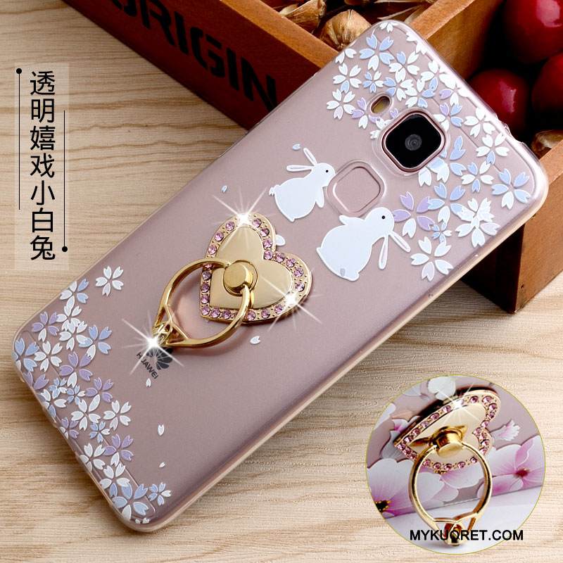 Kuori Huawei G9 Plus Silikoni Läpinäkyvä Rengas, Kotelo Huawei G9 Plus Kohokuviointi Puhelimen Kuoret Keltainen