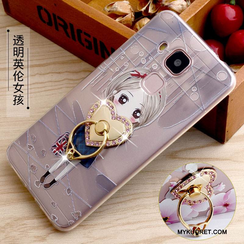 Kuori Huawei G9 Plus Silikoni Läpinäkyvä Rengas, Kotelo Huawei G9 Plus Kohokuviointi Puhelimen Kuoret Keltainen