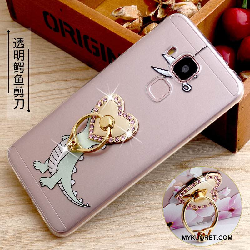 Kuori Huawei G9 Plus Silikoni Läpinäkyvä Rengas, Kotelo Huawei G9 Plus Kohokuviointi Puhelimen Kuoret Keltainen