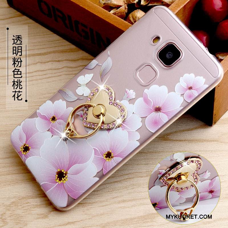 Kuori Huawei G9 Plus Silikoni Läpinäkyvä Rengas, Kotelo Huawei G9 Plus Kohokuviointi Puhelimen Kuoret Keltainen