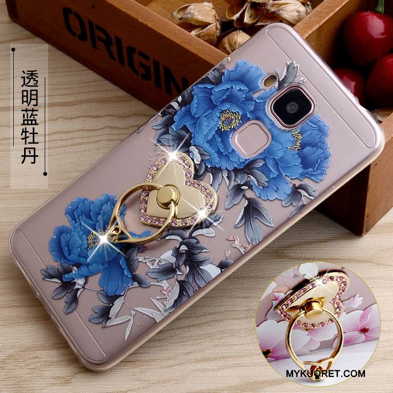 Kuori Huawei G9 Plus Silikoni Läpinäkyvä Rengas, Kotelo Huawei G9 Plus Kohokuviointi Puhelimen Kuoret Keltainen