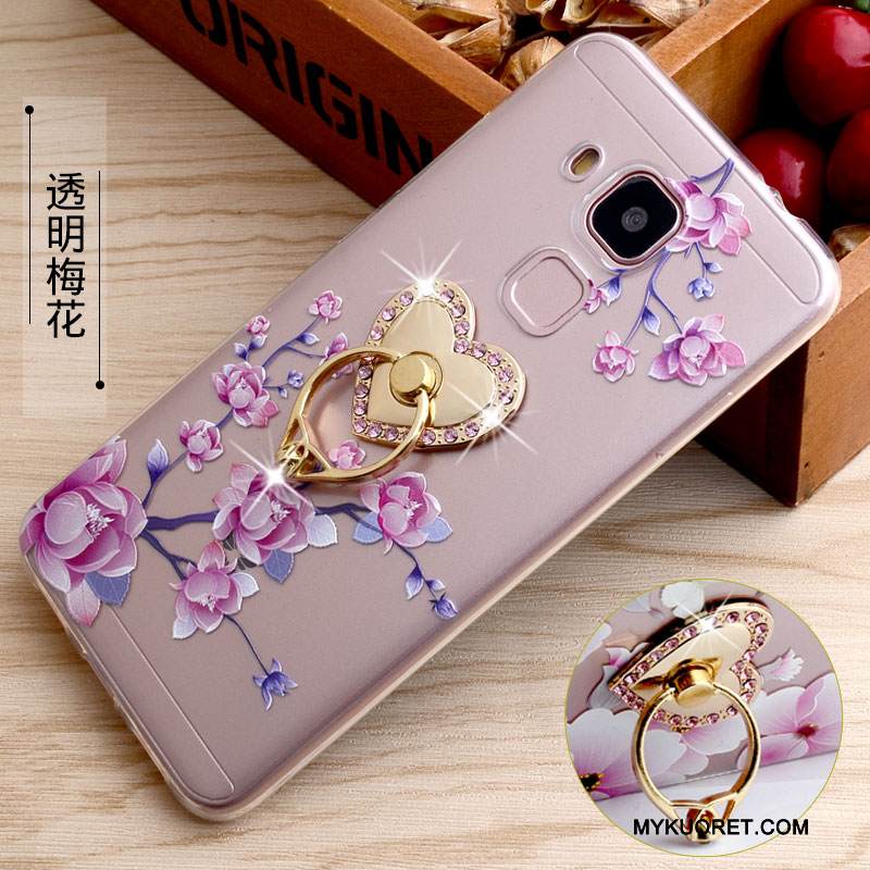 Kuori Huawei G9 Plus Silikoni Läpinäkyvä Rengas, Kotelo Huawei G9 Plus Kohokuviointi Puhelimen Kuoret Keltainen