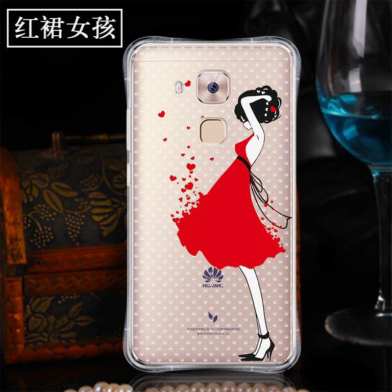 Kuori Huawei G9 Plus Silikoni Murtumaton Puhelimen Kuoret, Kotelo Huawei G9 Plus Pehmeä Neste Suupaltti Läpinäkyvä