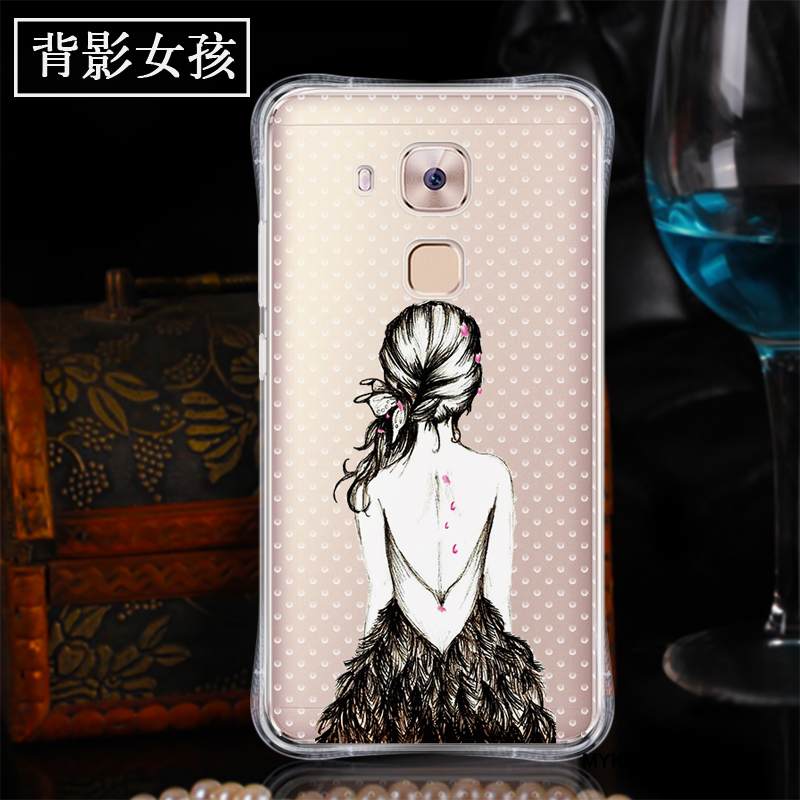 Kuori Huawei G9 Plus Silikoni Murtumaton Puhelimen Kuoret, Kotelo Huawei G9 Plus Pehmeä Neste Suupaltti Läpinäkyvä