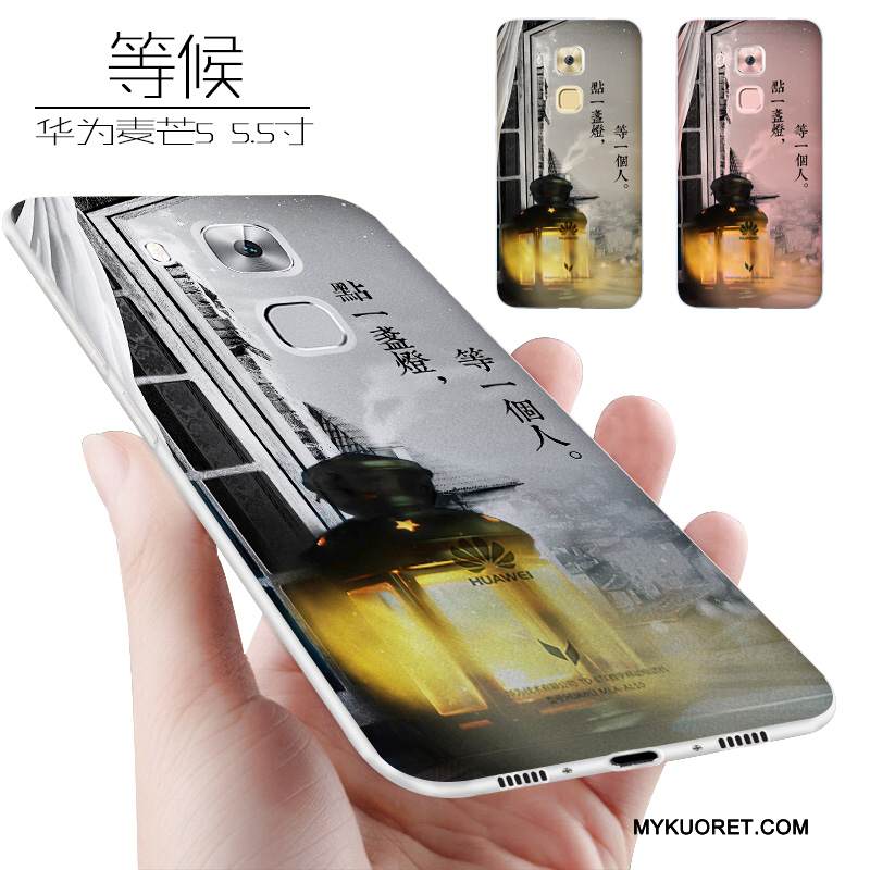 Kuori Huawei G9 Plus Silikoni Murtumaton Puhelimen Kuoret, Kotelo Huawei G9 Plus Pehmeä Neste Trendi Keltainen