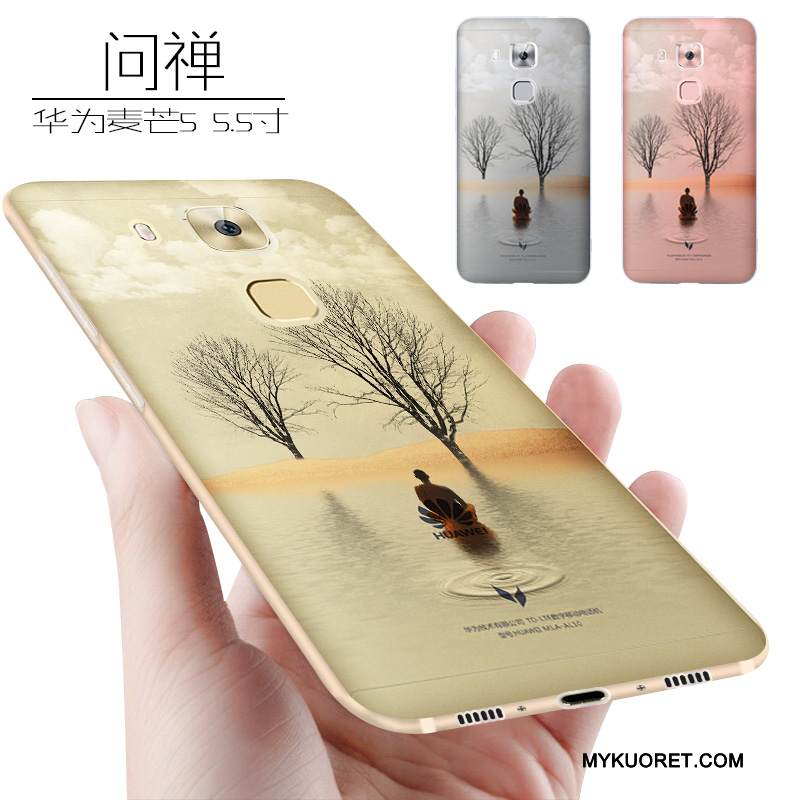 Kuori Huawei G9 Plus Silikoni Murtumaton Puhelimen Kuoret, Kotelo Huawei G9 Plus Pehmeä Neste Trendi Keltainen