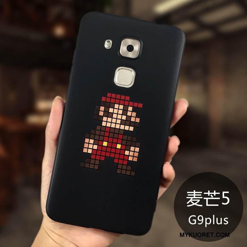 Kuori Huawei G9 Plus Silikoni Pesty Suede Musta, Kotelo Huawei G9 Plus Suojaus Puhelimen Kuoret Murtumaton