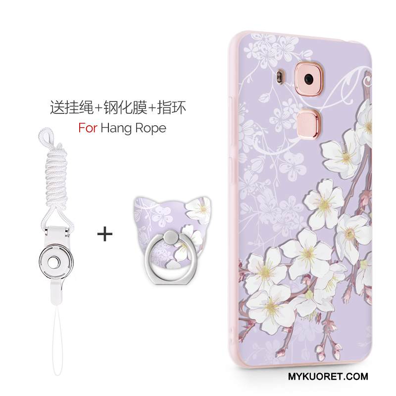 Kuori Huawei G9 Plus Silikoni Pesty Suede Vaalean, Kotelo Huawei G9 Plus Suojaus Trendi Violetti