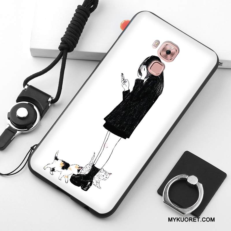 Kuori Huawei G9 Plus Silikoni Puhelimen Kuoret Valkoinen, Kotelo Huawei G9 Plus Suojaus Musta Murtumaton