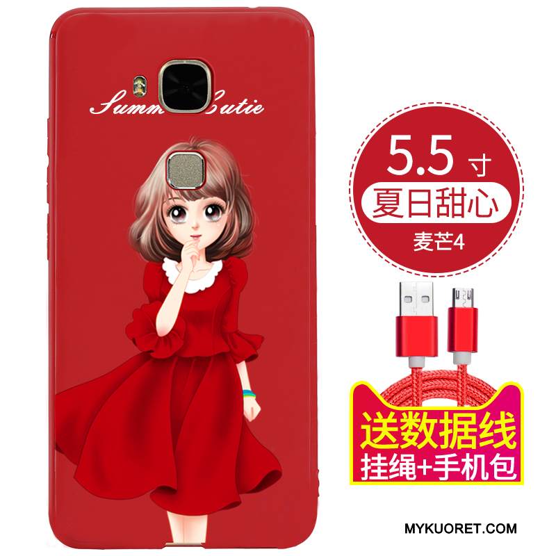 Kuori Huawei G9 Plus Suojaus Puhelimen Kuoret Punainen, Kotelo Huawei G9 Plus Pehmeä Neste Trendi Persoonallisuus