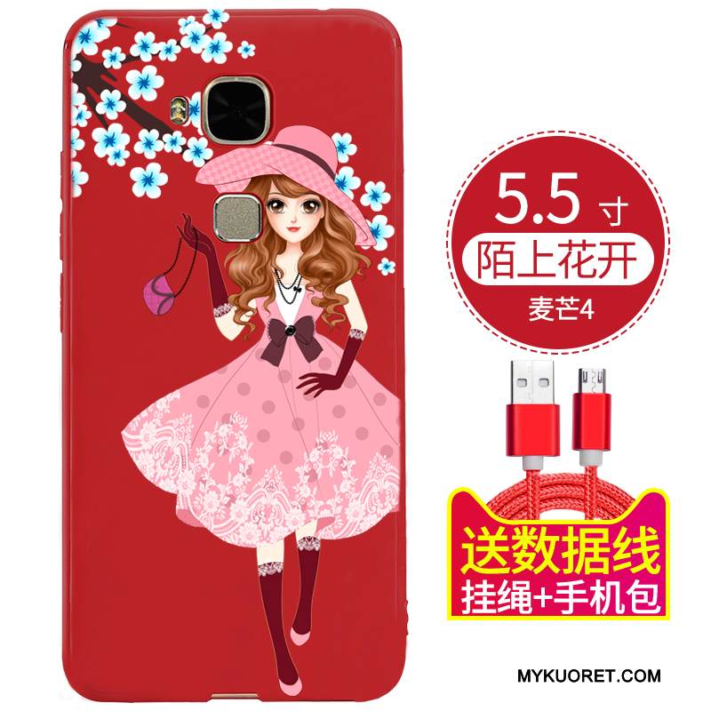 Kuori Huawei G9 Plus Suojaus Puhelimen Kuoret Punainen, Kotelo Huawei G9 Plus Pehmeä Neste Trendi Persoonallisuus