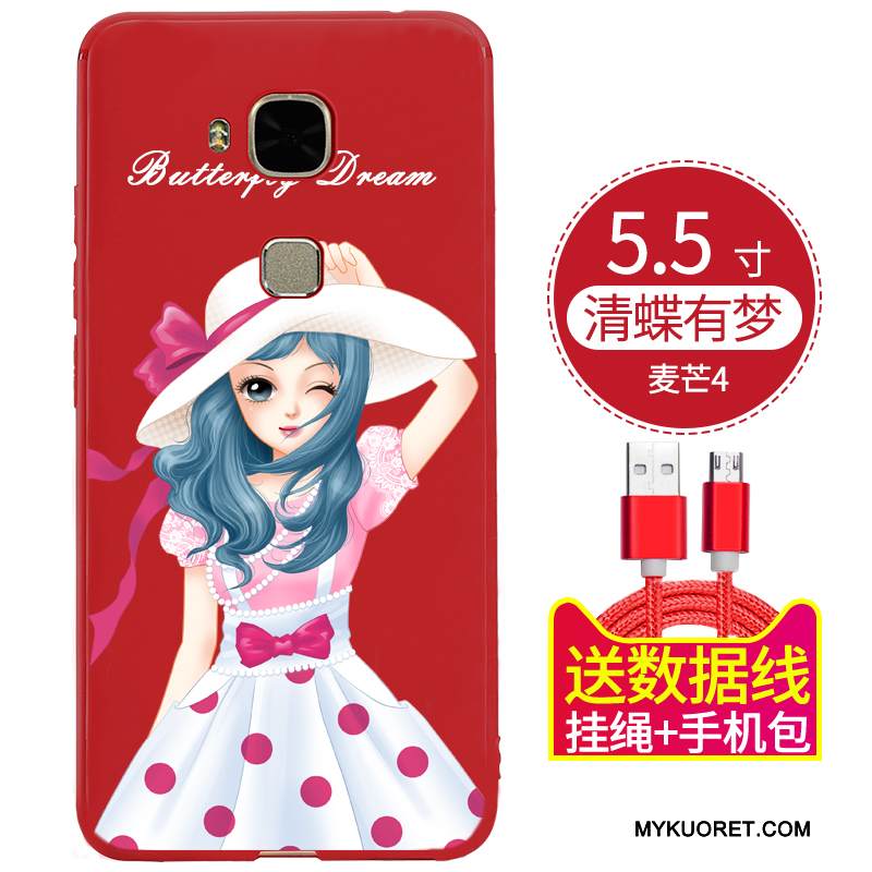 Kuori Huawei G9 Plus Suojaus Puhelimen Kuoret Punainen, Kotelo Huawei G9 Plus Pehmeä Neste Trendi Persoonallisuus