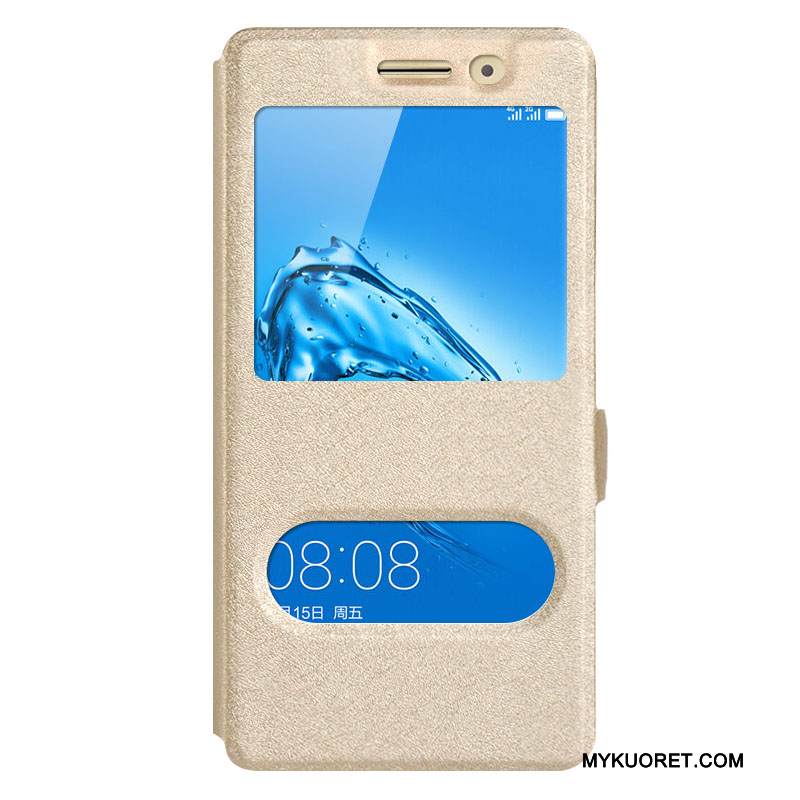 Kuori Huawei G9 Plus Tuki Puhelimen Kuoret Sininen, Kotelo Huawei G9 Plus Nahka Avaa Ikkuna