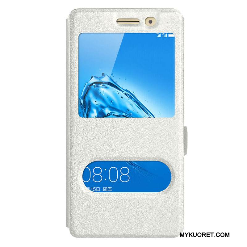 Kuori Huawei G9 Plus Tuki Puhelimen Kuoret Sininen, Kotelo Huawei G9 Plus Nahka Avaa Ikkuna