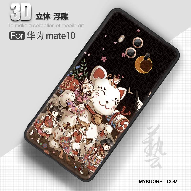 Kuori Huawei Mate 10 Kohokuviointi Pesty Suede Puhelimen Kuoret, Kotelo Huawei Mate 10 Silikoni Ohut Ultra